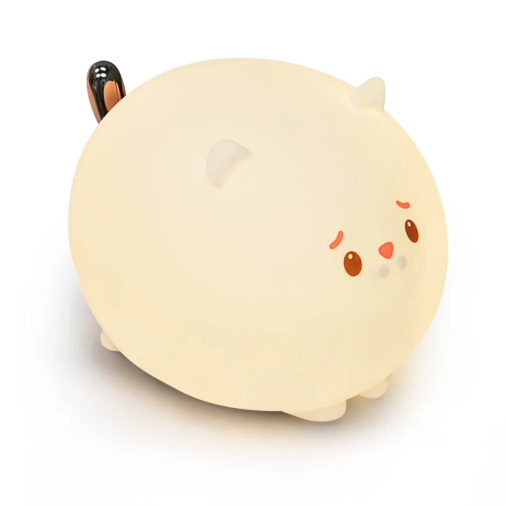 Силиконовый Ночной светильник прикроватный кошачий цвет перезаряжаемый милый