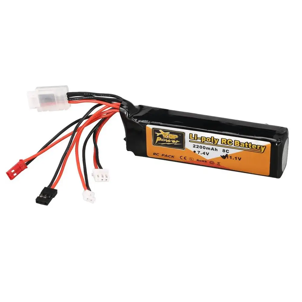 New ZOP Power 11.1V 2200mAh 3S 8C Lipo Battery JR JST FUBEBA Plug for Transmitter Batteries RC Helicopter Spare Parts Accs | Игрушки и