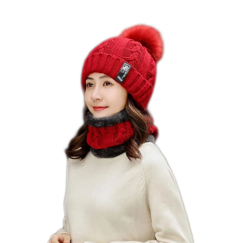 SUOGRY 2019 новые зимние толстые наборы шарф шапка для взрослых вязаный хлопок с милым