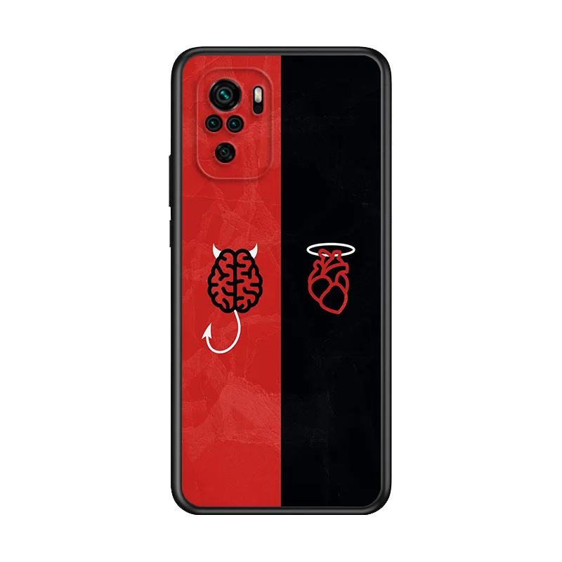 

Angel Demon Smiley Yin Yang For Xiaomi Redmi Note 10S 10 9T 9S 9 8T 8 7S 7 6 5A 4X Pro Max Black Phone Case