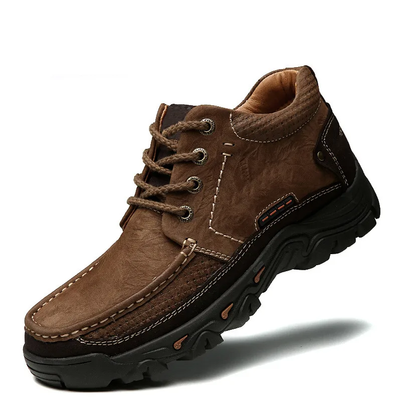 Мужские ботинки ручной работы из натуральной кожи очень теплая зимняя обувь на