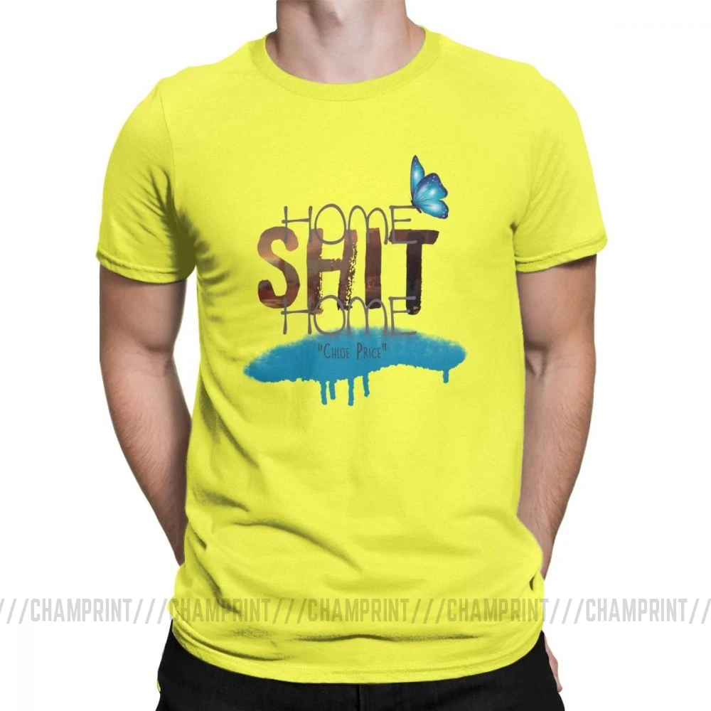Home Shit Home Life Is Strange мужские футболки, винтажные футболки с коротким рукавом и круглым вырезом, футболка из чистого хлопка, одежда для вечеринок - Цвет: Цвет: желтый