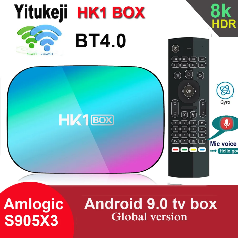 HK1 Box Android 9.0 TV BOX Amlogic S905X3 RAM 4GB ROM 32GB 64GB 128GB 2.4G 5G Wifi BT4.0 HD2.1 8K Media Player | Электроника