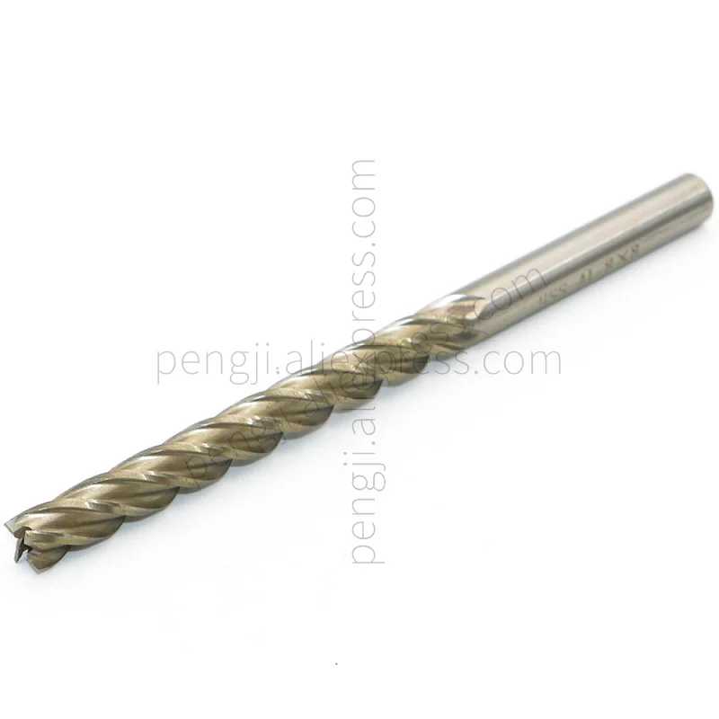 

5/16" HSS End Mill 8mm Cutting Dia 8MM Shank Dia Extra Long Straight Shank End Mill Bit, 4 Flute Total length 125mm