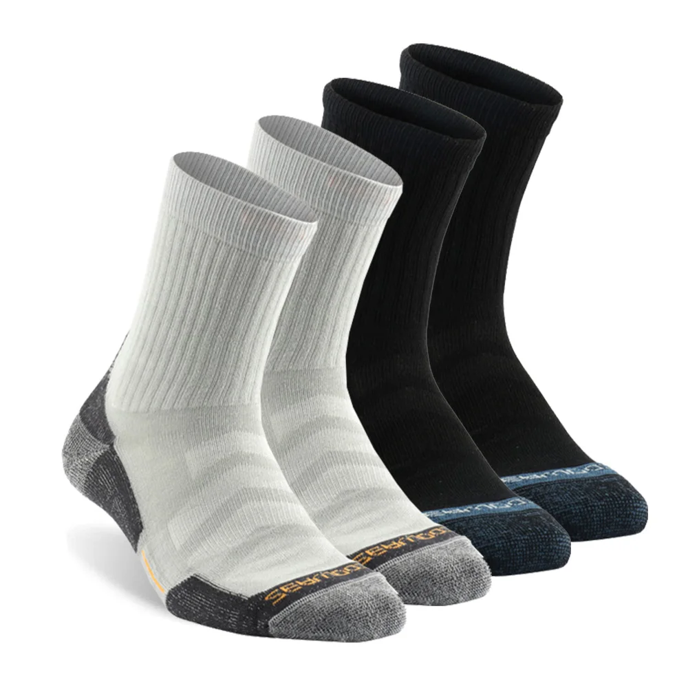 

4 Pairs Running Socks, ZEALWOOD Unisex Antibacterial Moisture Wicking Cushion Crew Hiking Socks, socks men, socks women