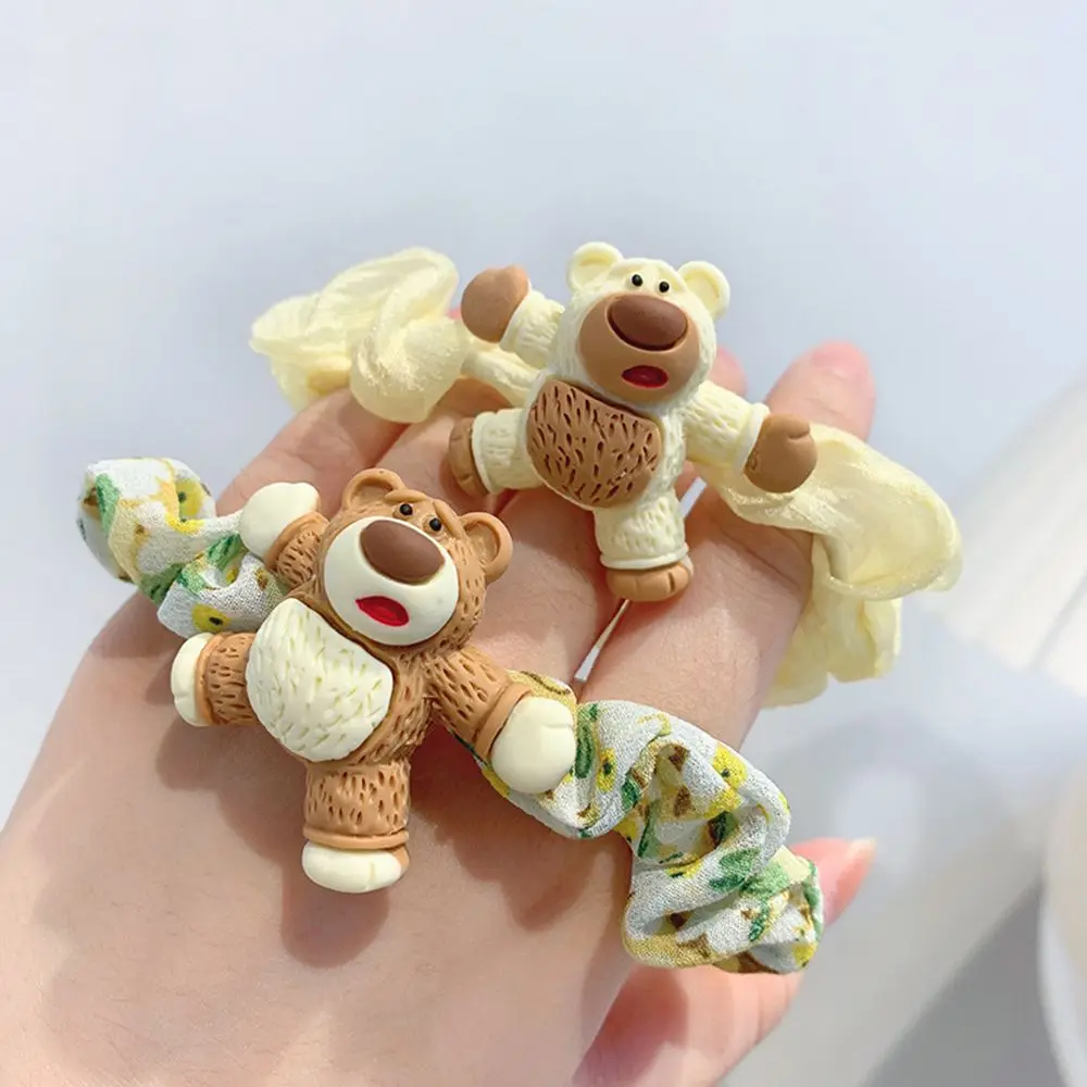 

New Girls Animal Small Intestine Little Bear Lovely Head Rope Hair Ring