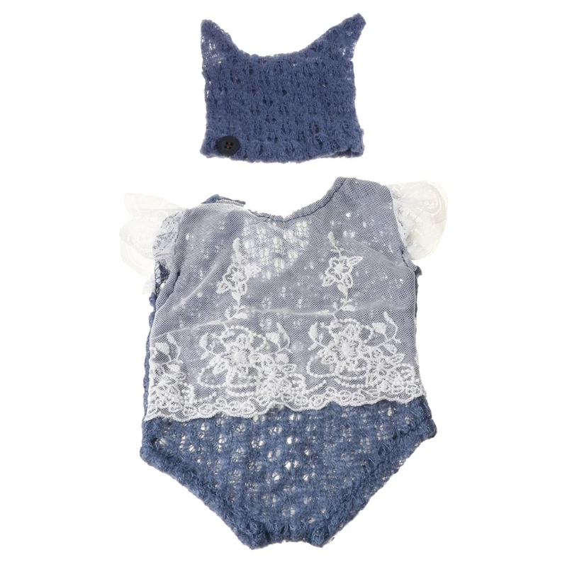 Комплект для фотосессии новорожденных детей милые вязаные крючком шапочки и