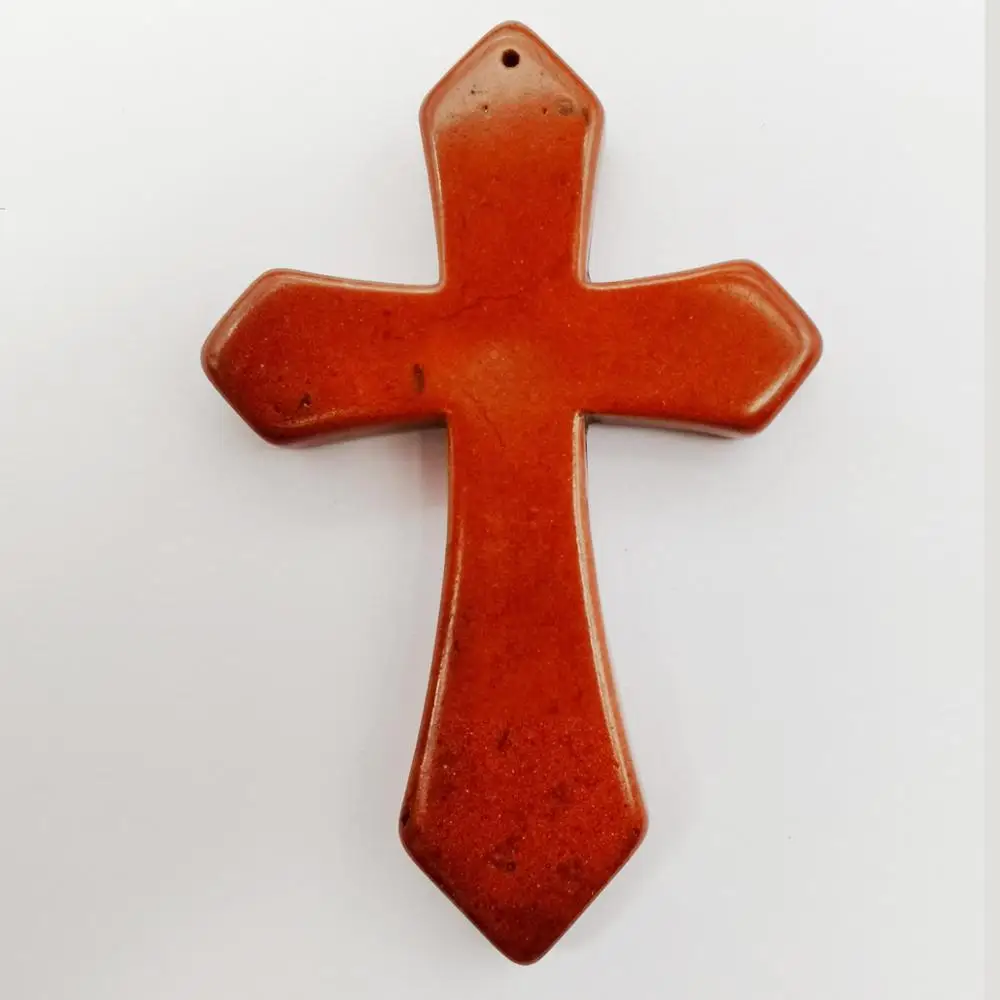 84x55 мм коричневый Бирюзовый Крест, драгоценный камень, свободные бусины, подвеска, ювелирные изделия для женщин, подарок S268