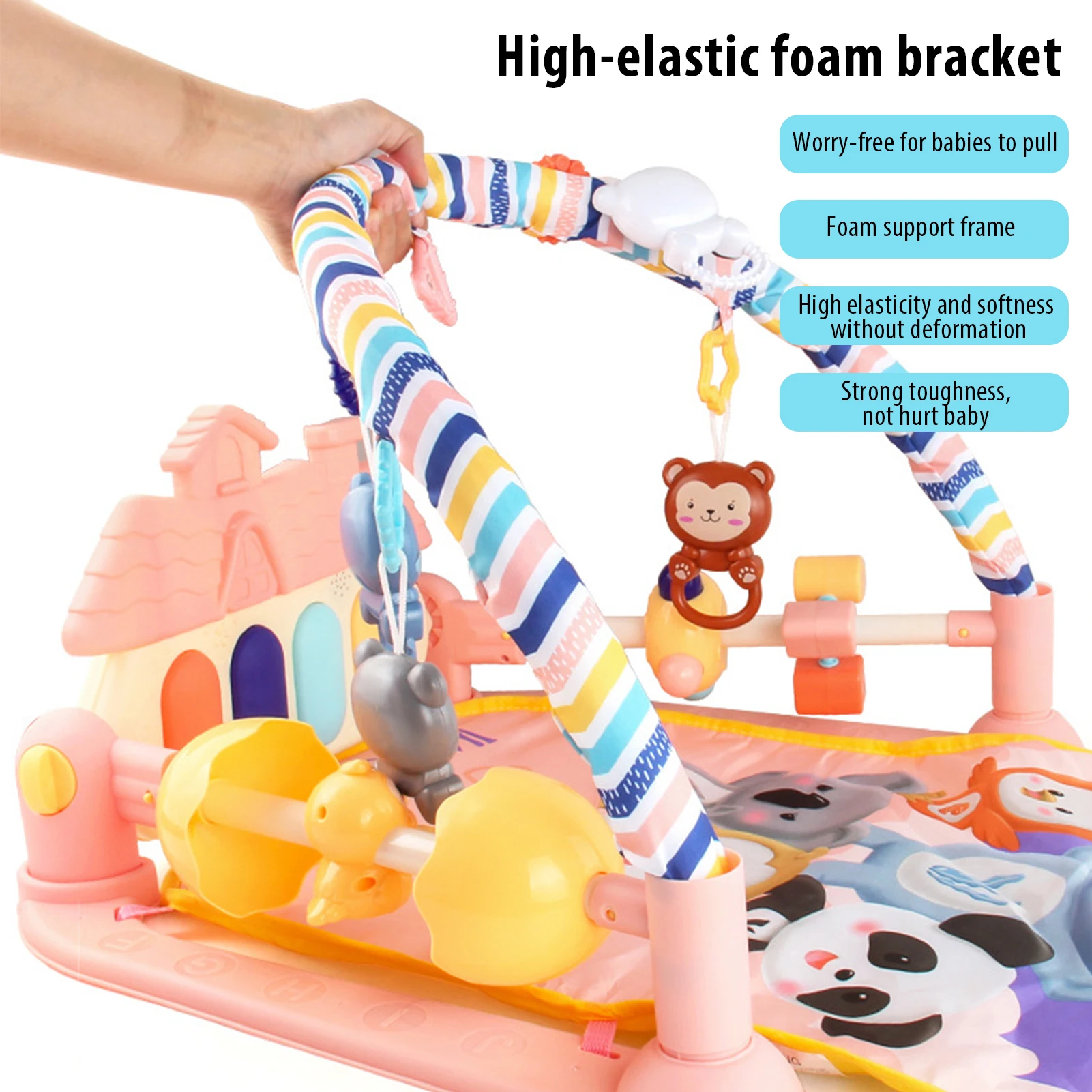 Коврик детский игровой двусторонний нетоксичный с клавиатурой для игр в