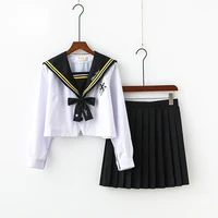 fashion sailor suit girls autumn winter anime jk uniforms navy sailor suit japanese korean schoolgirls student clothes