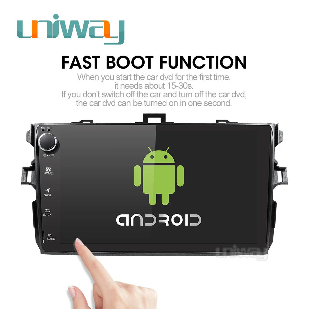 AKLL9071 uniway android 9 0 автомобильный dvd для toyota corolla 2008 2007 2009 2010 2011 2012 проигрыватель с