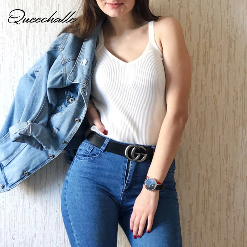 

Short Knitted Tank Tops Female Sexy V-neck Crop Top Vest Summer Solid Casual Tops Women Black White T-shirt Camisole