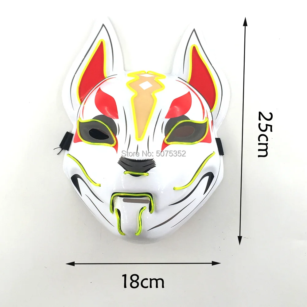Лидер продаж модная светодиодная маска Rave японская светодиодный фотокостюм