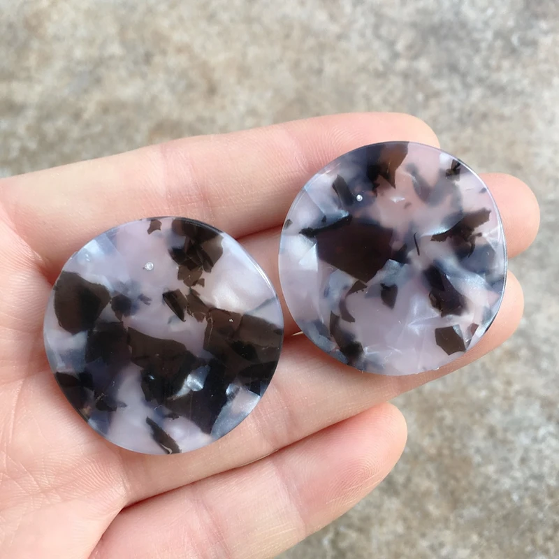 Женские волнистые серьги-гвоздики UJBOX 7 цветов японский/Корейский ацетатный цвет