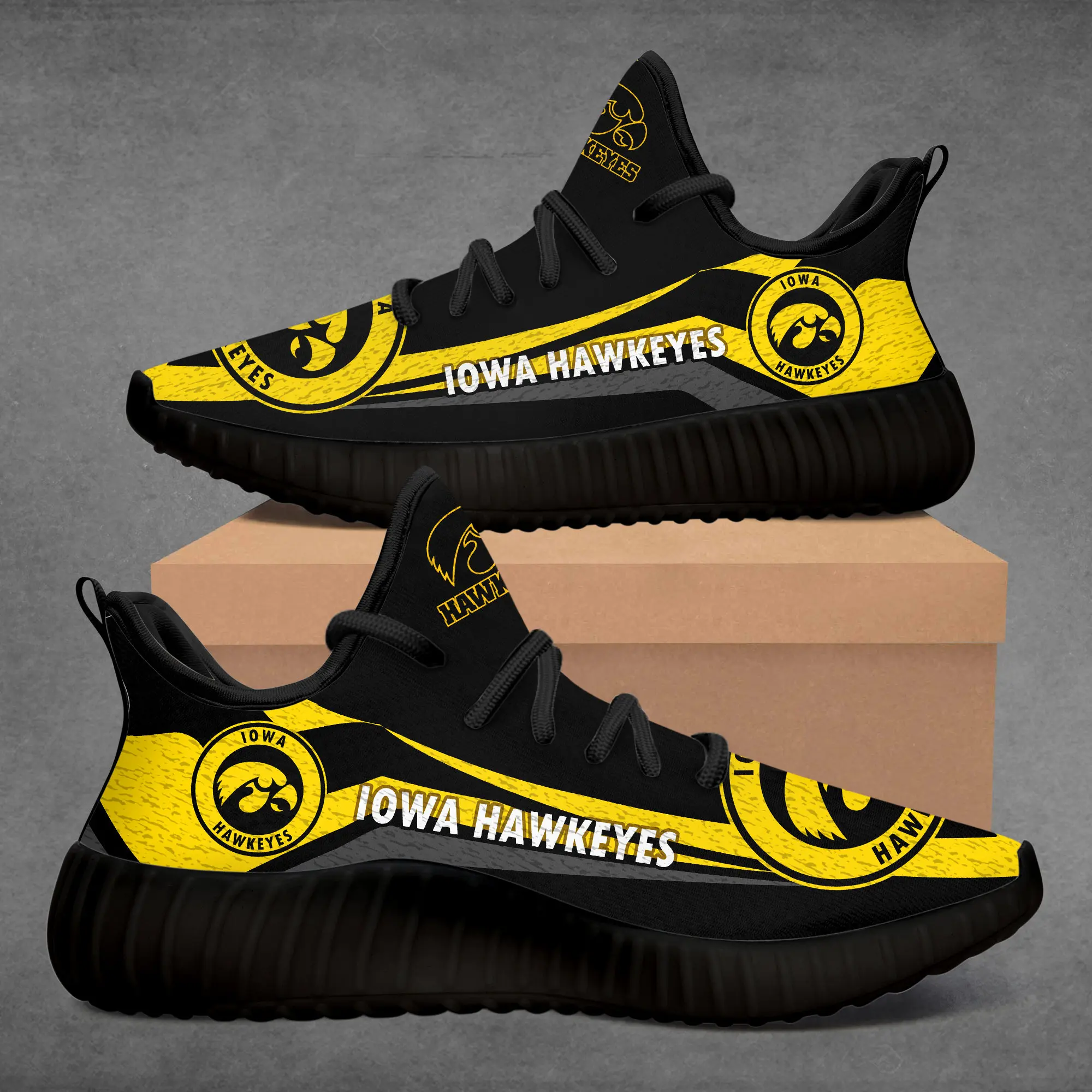 

Custom Diy IOWA-HAWKEYES Women Men Girl Youth Sports Sneakers Running Shoes Handmade Crafted Multi Colored Trainers