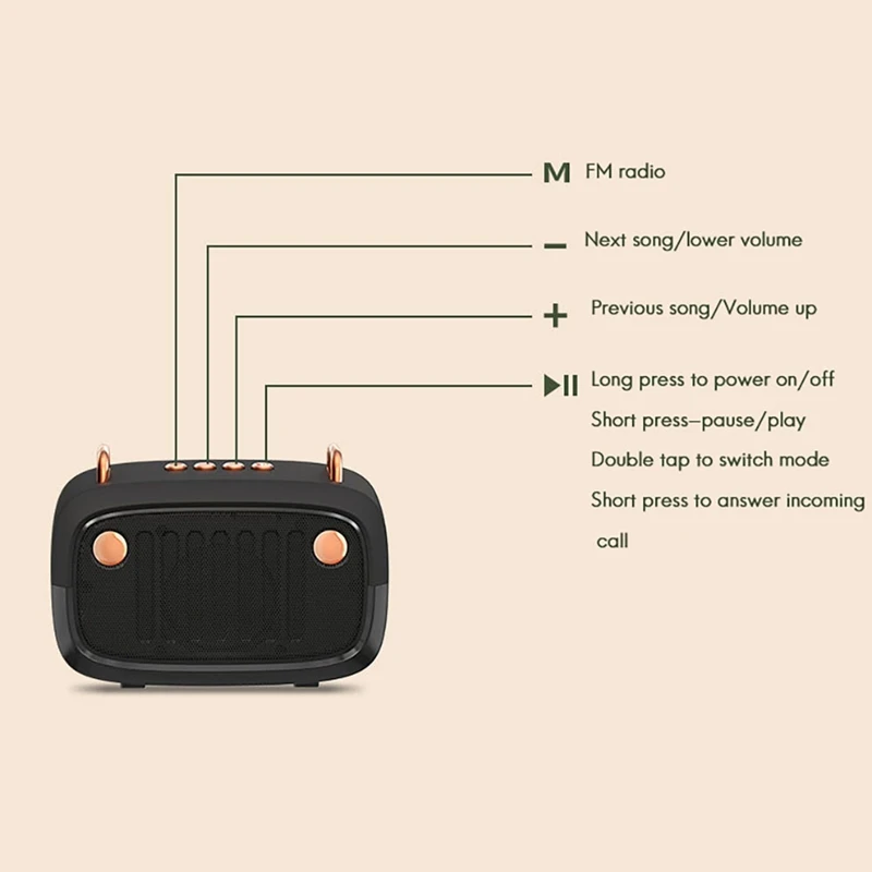 BS32D Wireless Bluetooth Speaker Cartoon Subwoofer Outdoor Card Portable Mini | Электроника