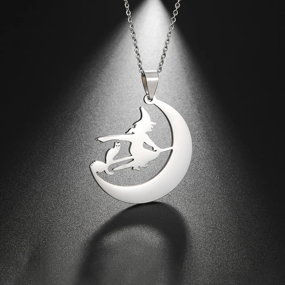 Ведьма фея волшебное ожерелье сверхъестественные метлы метла луна золотой цвет