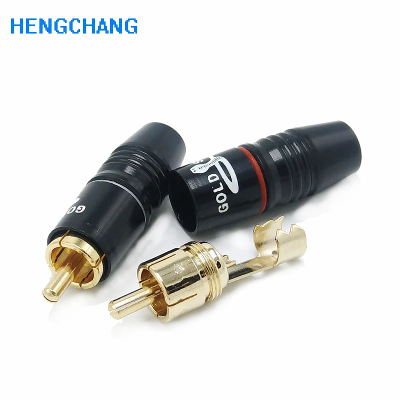 RCA разъем для 8 мм аудио кабель позолоченный штекер Профессиональный динамик