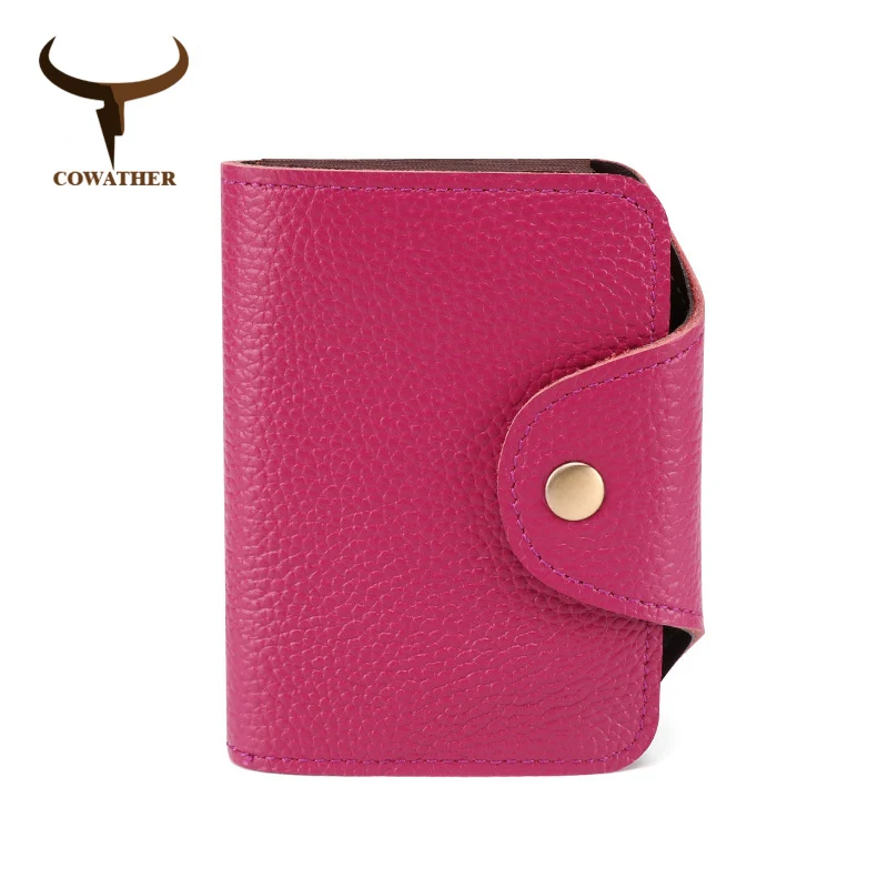 QK060purple COWATHER женский кошелек из натуральной коровьей кожи наивысшего качества кошелек модный дизайн женский кошелек из бычьей кожи, с карманом для карт большой вместительный кошелек - Цвет: QK060purple
