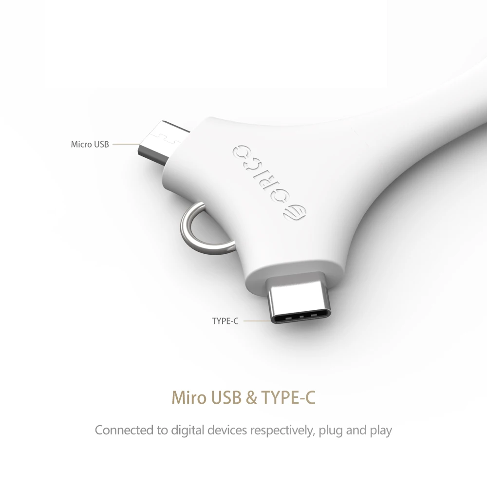 ORICO USB кабель с кольцом для ключей Micro B Тип C USB-C зарядные кабели Мобильный телефон