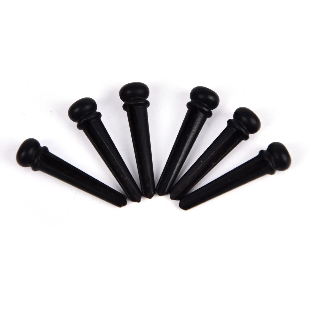 6 шт. штыри для моста эбеновое дерево акустическая гитара штырь с 4 мм корпусом