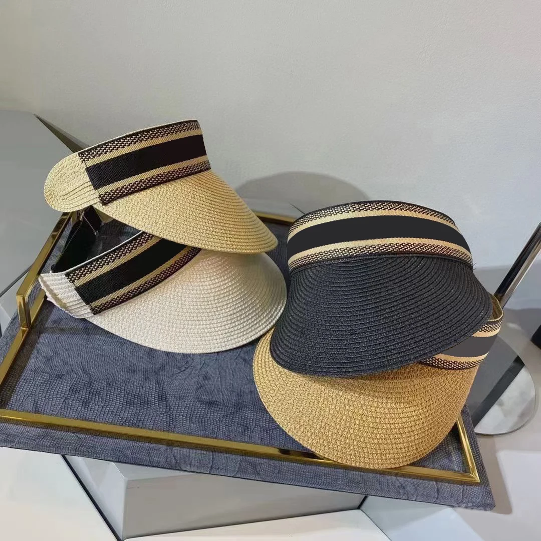 

2021 New Lafite Top Hat Women's net red ins same sunshade straw hat beach sunscreen no top duck tongue sun hat