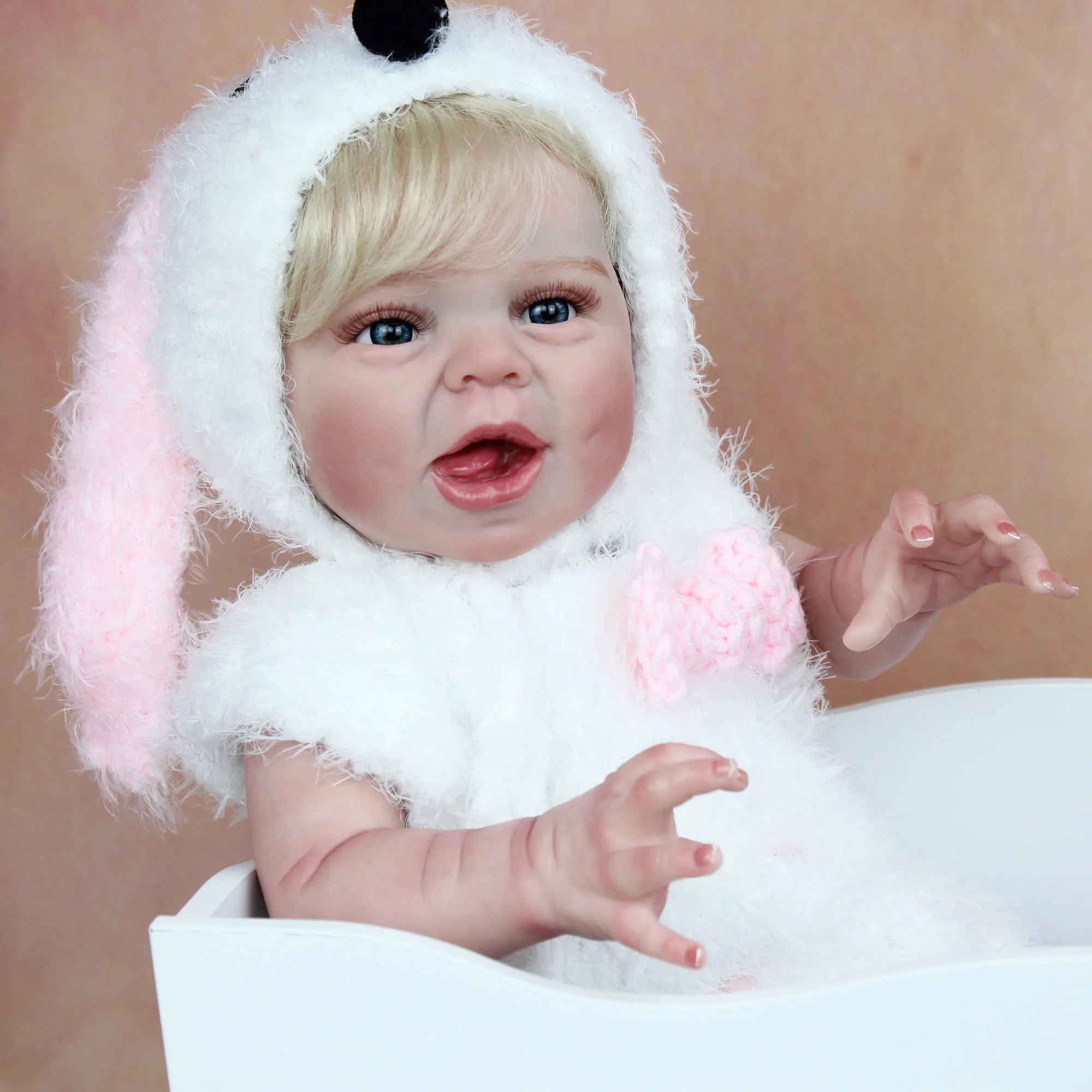 3D Skin Art Doll Visible Veins 50 CM Soft Silicone Reborn Baby Toy For Girl Cloth Body Bebe Boneca Handmade Cute Birthday Gift