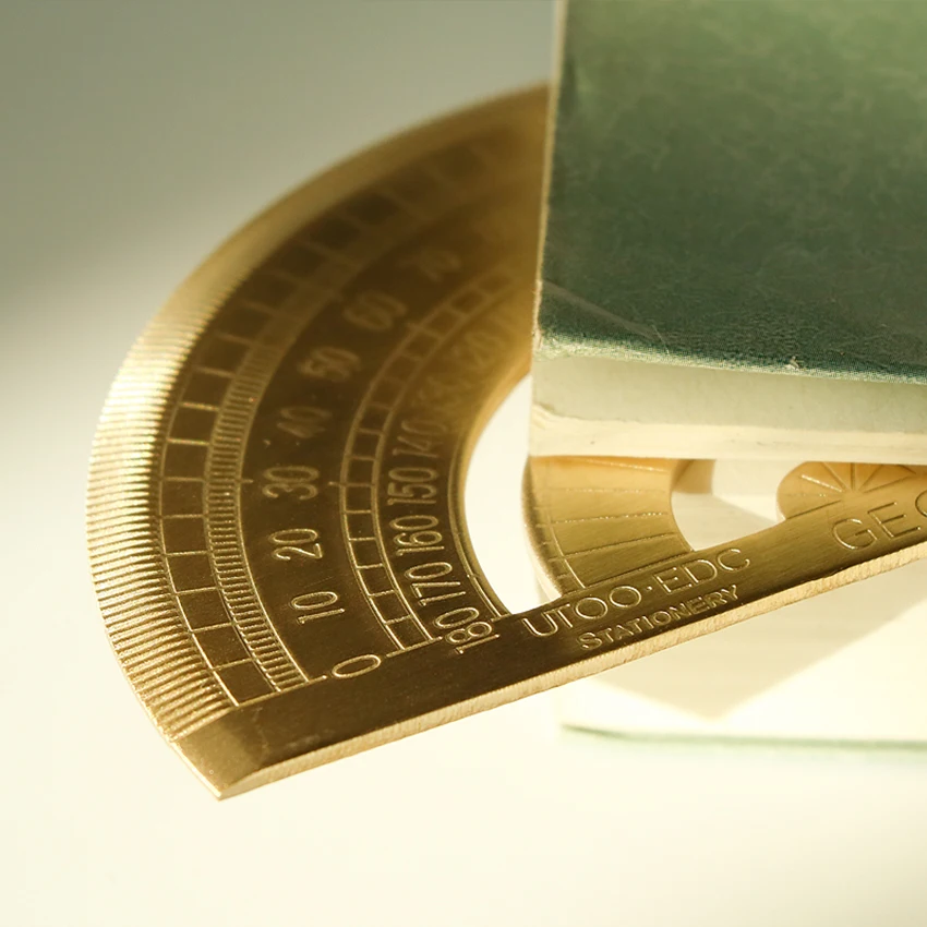 Латунный золотой полукруглый транспортир в стиле ретро математические