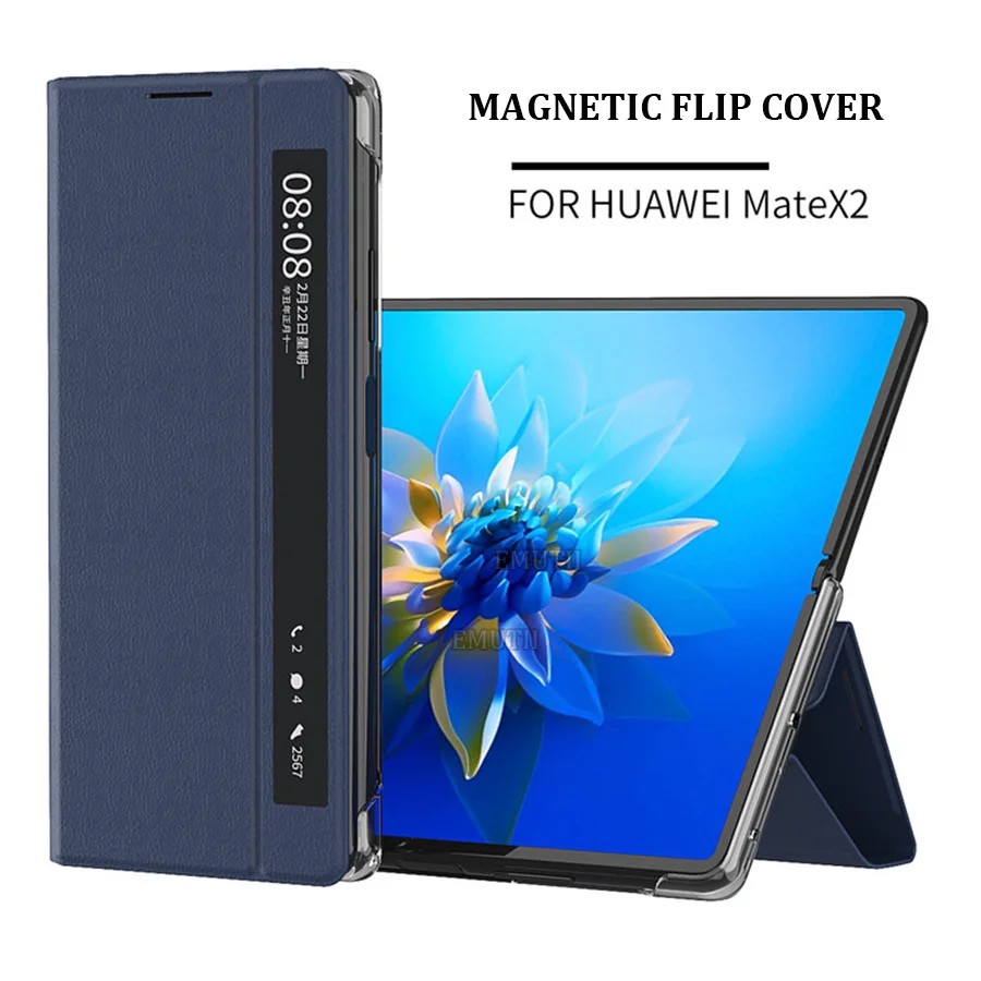 for huawei mate x2 case stand holder shockproof protective leather magnetic flip for huawei mate x2 cover matex2 business cases free global shipping