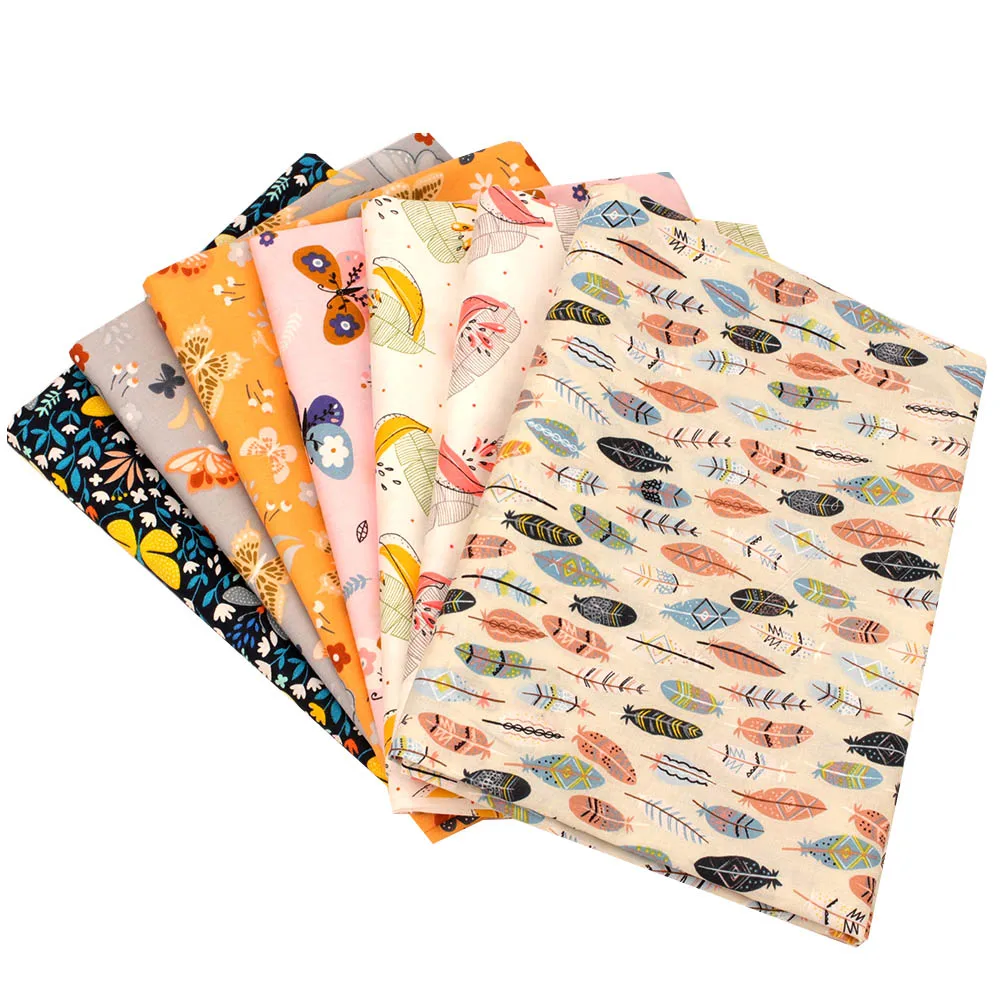 

Fabrics By The Meter Printed 100% Cotton Fabric Flowers Butterflies Leaves Pattern For Sewing Bed Sheets DIY Bags Supplies