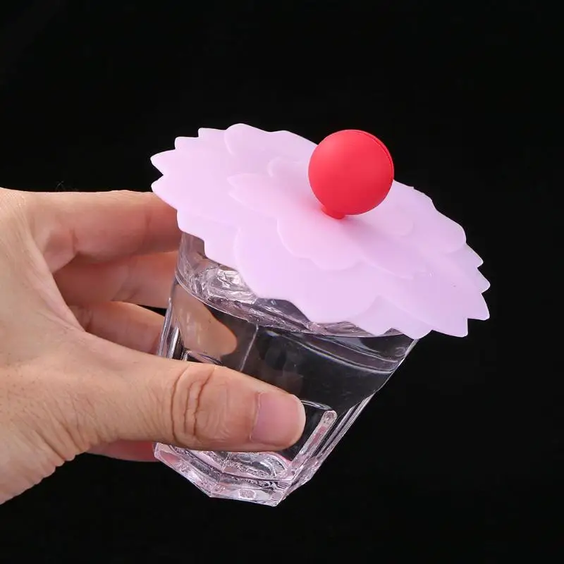 Розовая силиконовая крышка для чашки противоскользящая водонепроницаемая