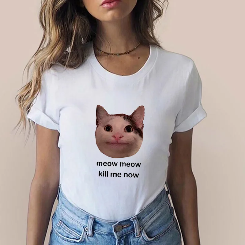 2QIMU Новая Милая футболка с животными Женская Повседневная забавным мультяшным