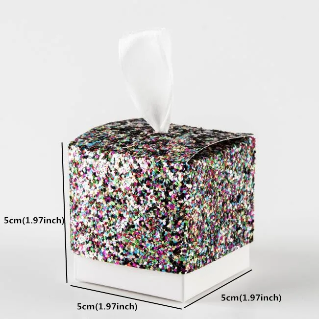 50 шт./лот Подарочная коробка с блестками подарочная упаковка для конфет