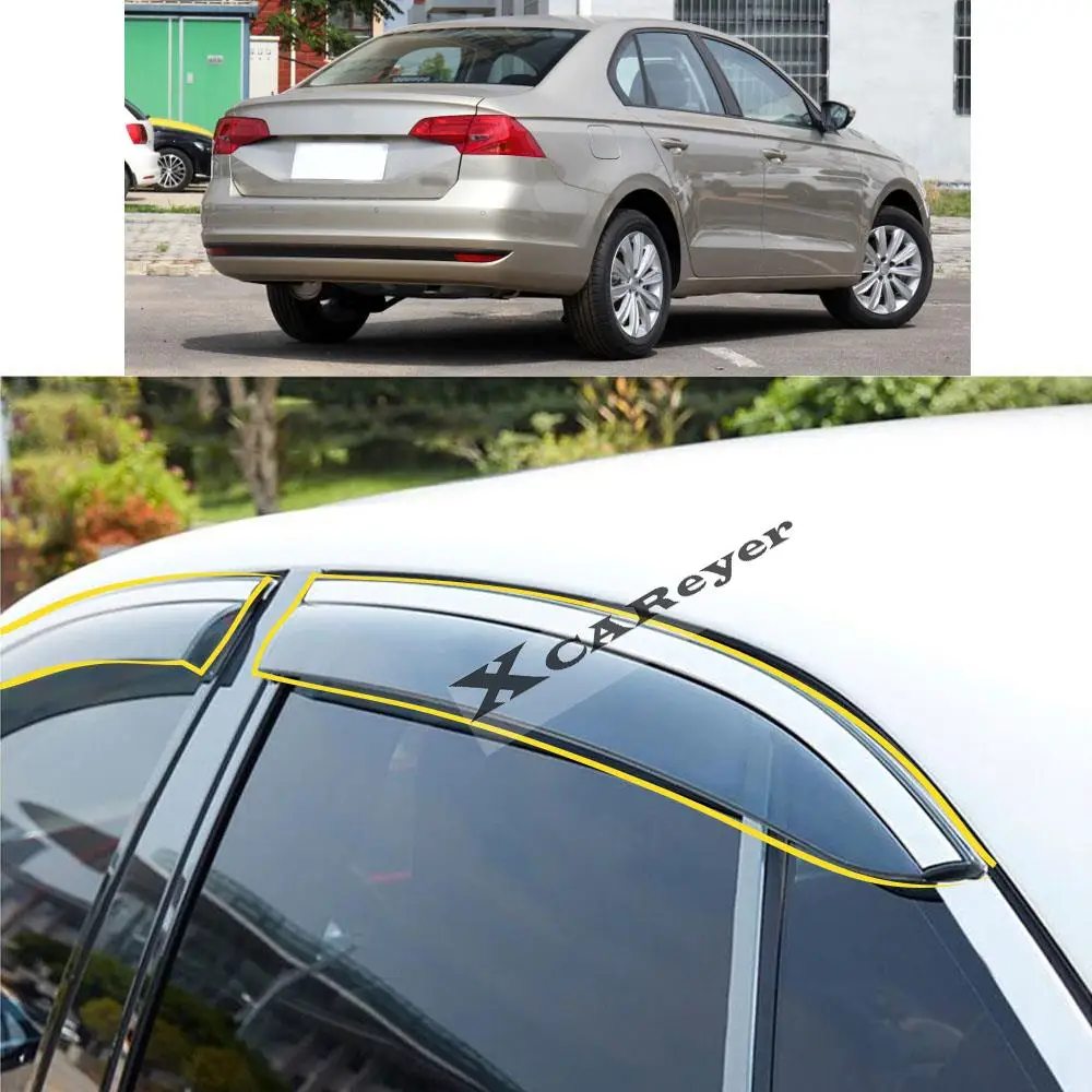

For VW Volkswagen Bora PLUS 2019 2020 2021 Car Body Styling Sticker Plastic Window Glass Wind Visor Rain/Sun Guard Vent Parts