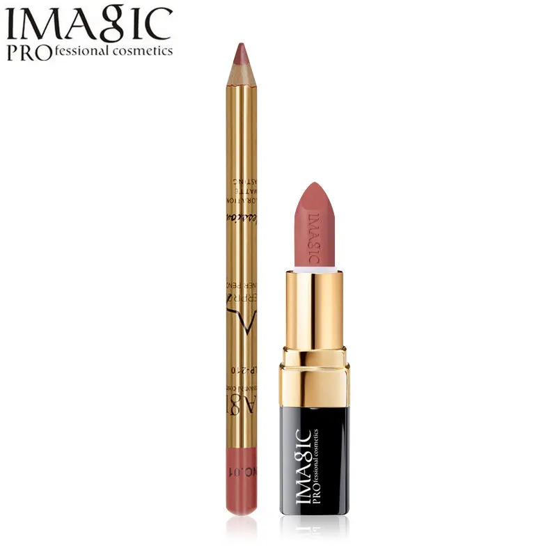 2 шт./лот IMAGIC Набор губной помады матовая помада + карандаш для губ 8 цветов