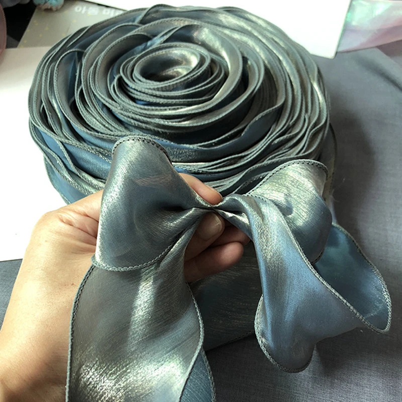 Прозрачная романтическая волнистая лента для волос 5 см * 35 м упаковка букета