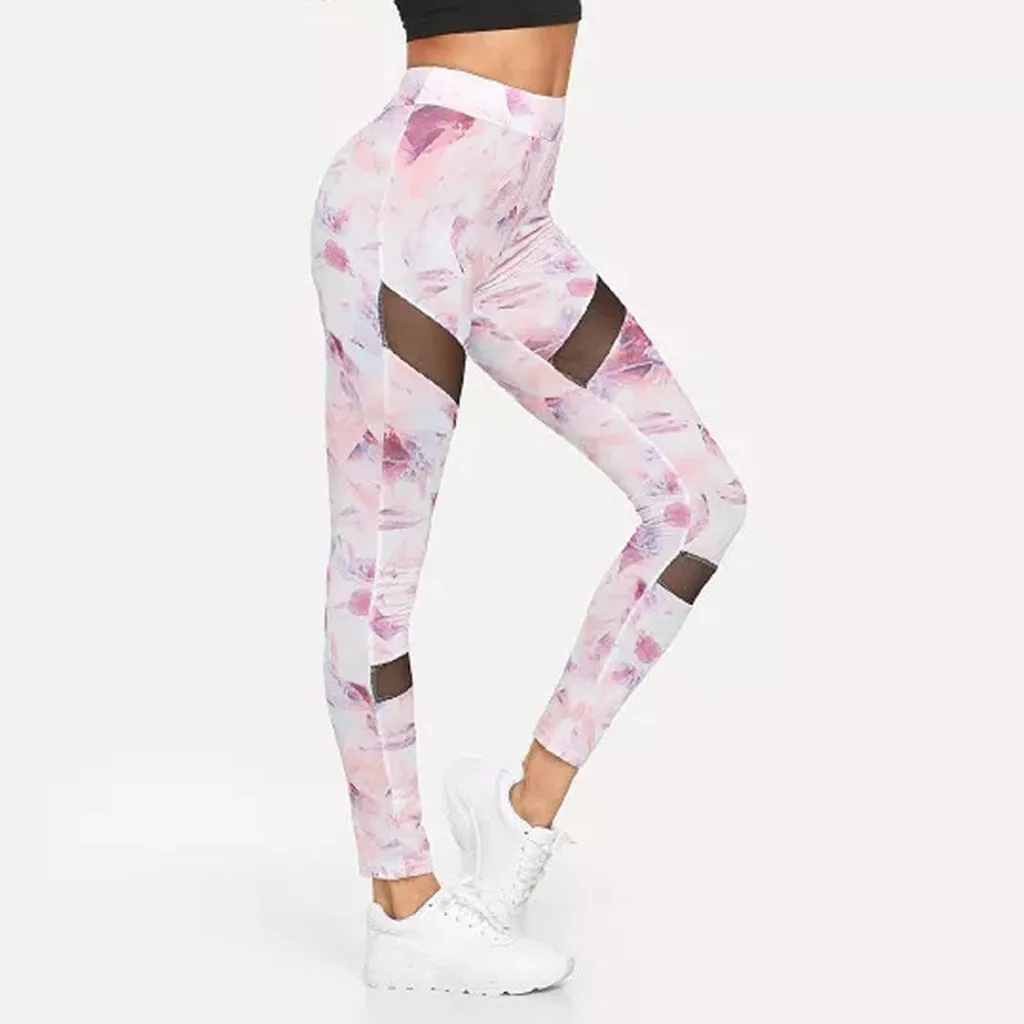 Женские леггинсы для йоги спортивные штаны бега спортивная одежда эластичные