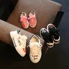 Кроссовки для мальчиков и девочек, повседневная Весенняя спортивная обувь с надписью, для начинающих ходить детей