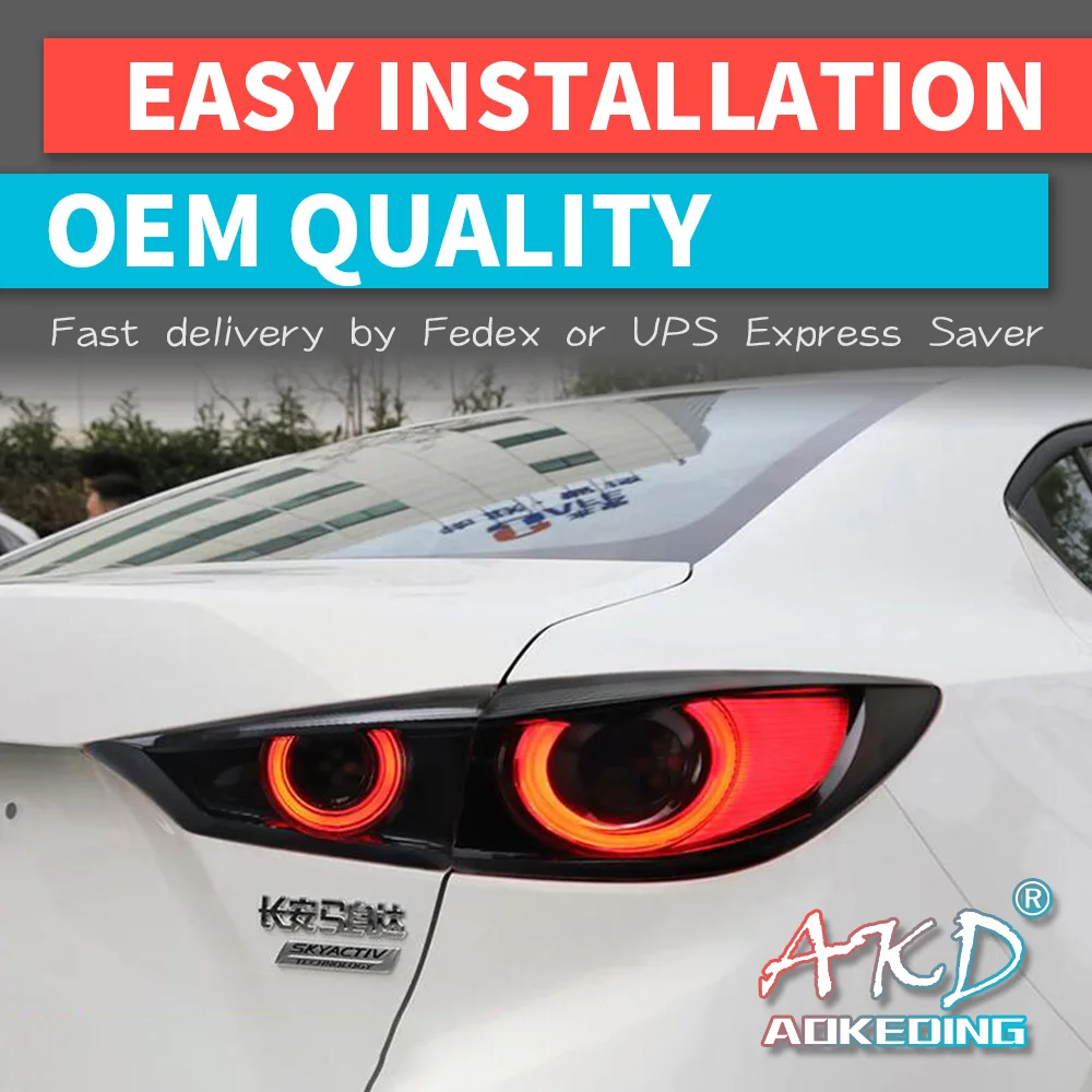 

AKD Tail Lamp for Mazda3 Axela LED Tail Light 2014-2019 Mazda3 Axela Rear Fog Brake Turn Signal Automotive Accessories