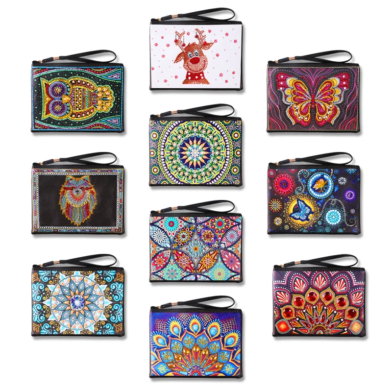 Diy Datura цветы специальная форма алмазная живопись браслет кошелек женский клатч