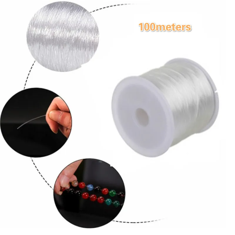 

100M Plastic Crystal DIY Beading Stretch Cords Elastic Line Jewelry Making Supply Wire String jeweleri thread String Thread