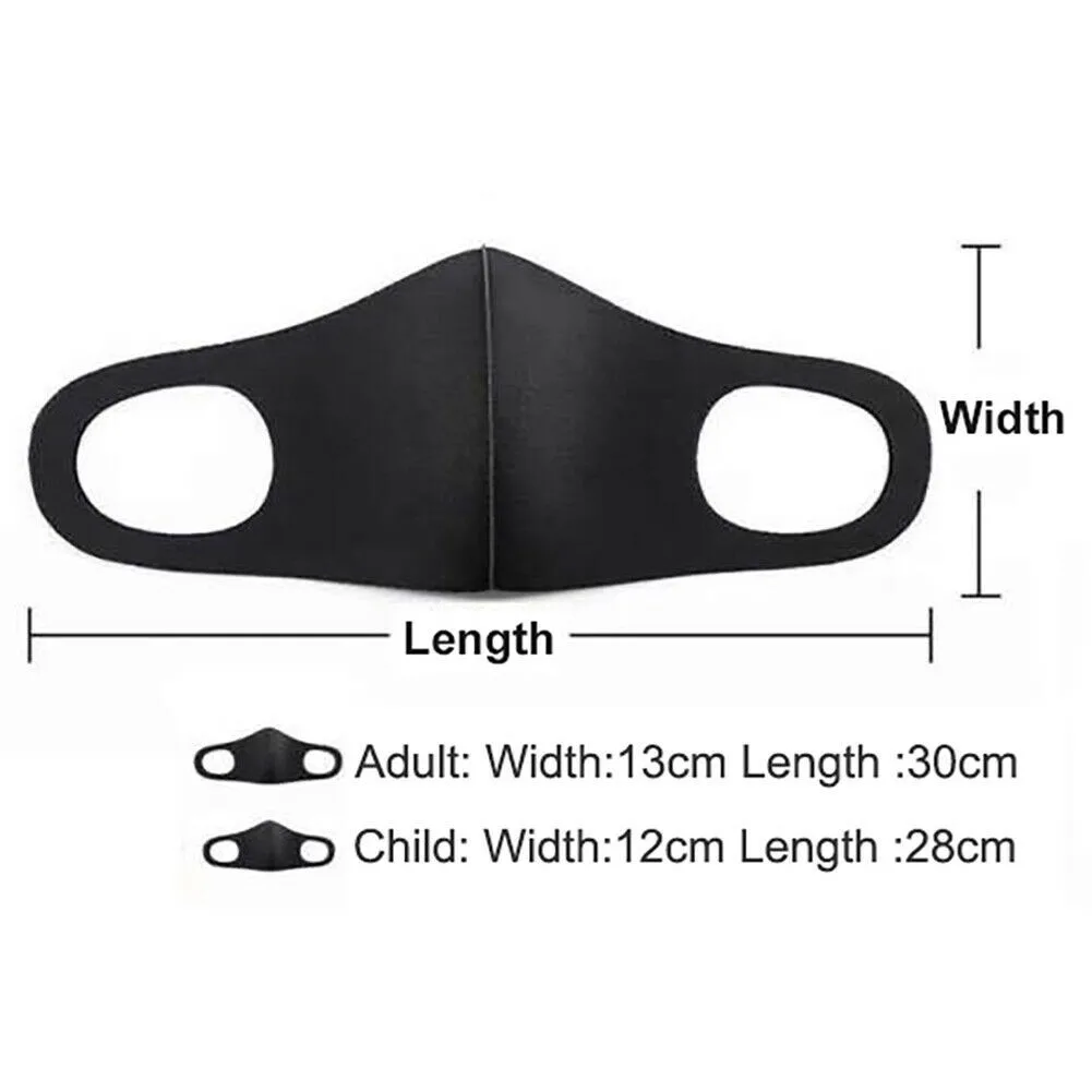 

20Pcs Black Mouth Mask Reusable Dust Mask Washable Mascarillas Face Shield Masque Foggy Haze Mask Mundschutz Gezichtsmasker d4