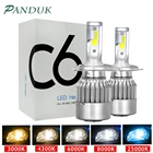 Светодиодные лампы PANDUK, лампы для передних фар H1, H3, H7, H4 светодиодный 880, H11, HB3 9005, HB4 9006, H13, характеристики: 6000 К, 72 Вт, 12 В, лм, C6