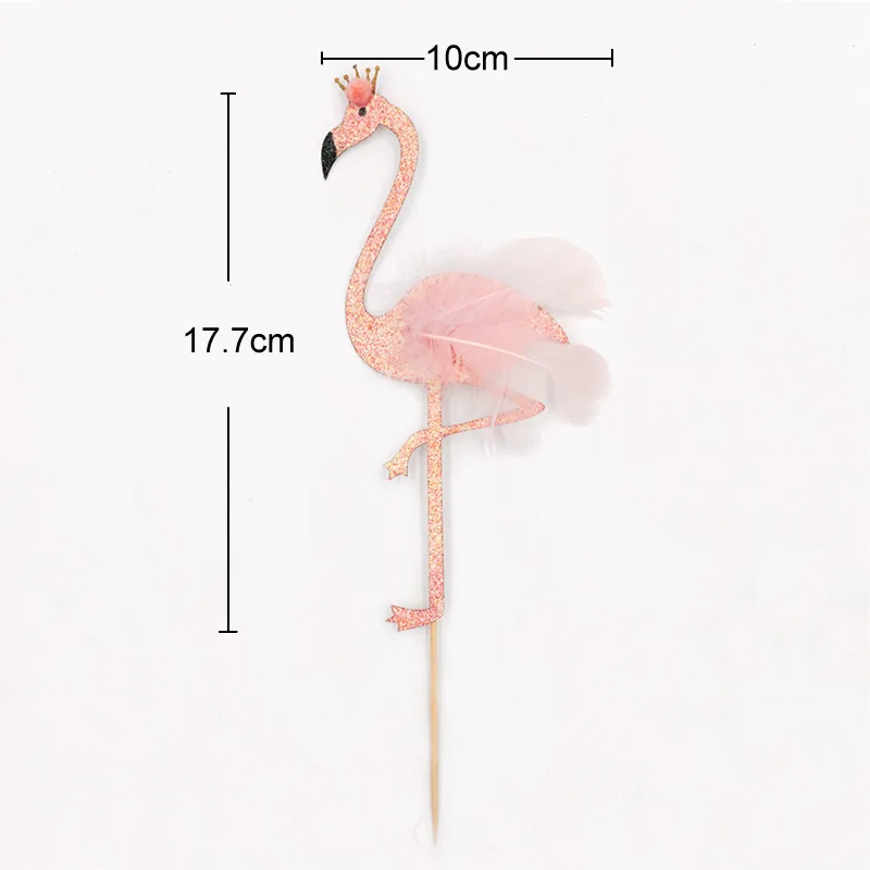 

Flamingo Cake Toppers Flash Powder Feather Flamingo Cake Decor Wedding Cupcake Decor One 1st Happy Birthday Decor For Kids Girls
