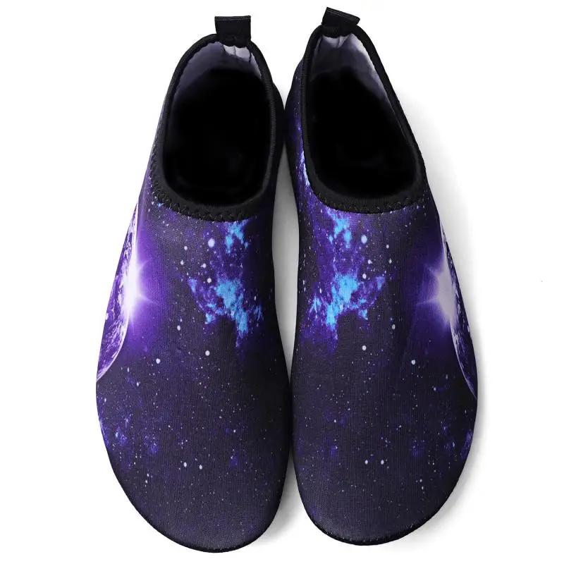 Обувь для плавания с принтом Галактики мужчин и женщин Водная обувь слиперы