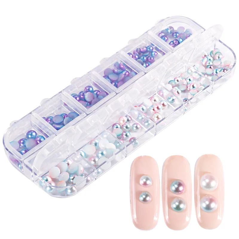 1 коробка симфонические градиентные бусины русалка полукруглая жемчужина для
