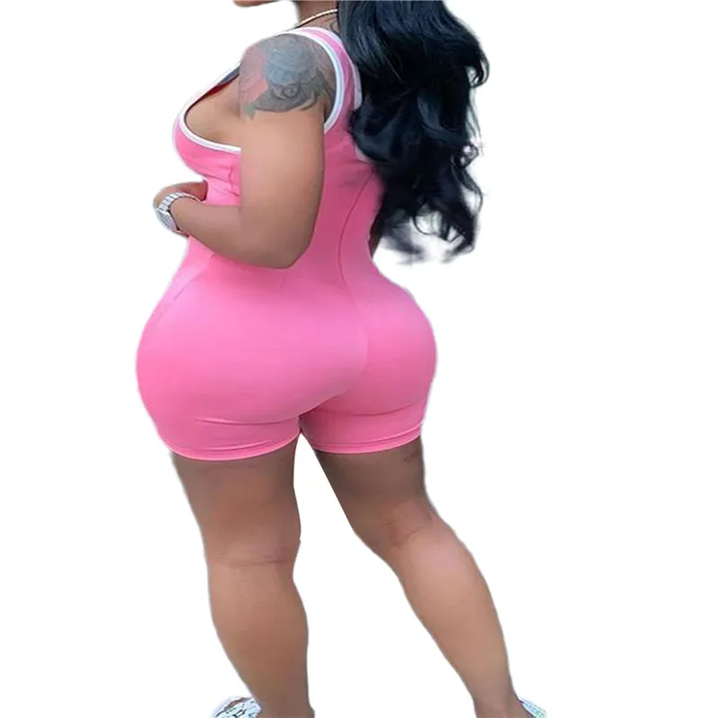 

Women's Sports Romper Yoga Jumpsuits Off-Shoulder Tight Elastic Striped Home Gym Wear Shorts Casual Bodycon Playsuit