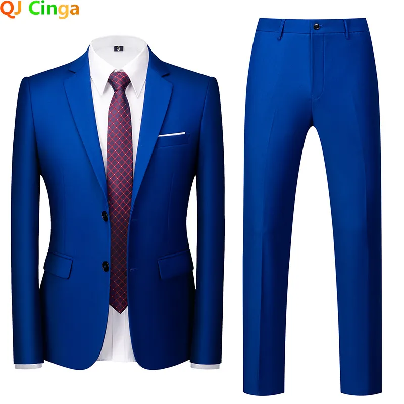 Деловой мужской комплект из двух предметов смокинг костюм большого размера