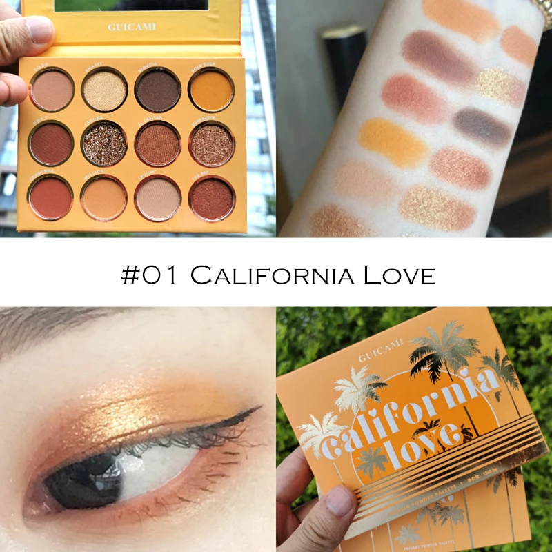 Палитра теней для век 12 цветов палитра макияжа мерцающие пигментированные