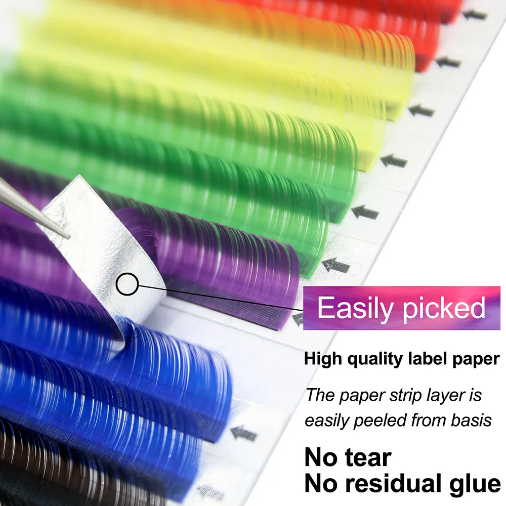 Kimcci накладные ресницы из норки радужного цвета индивидуальные прививки